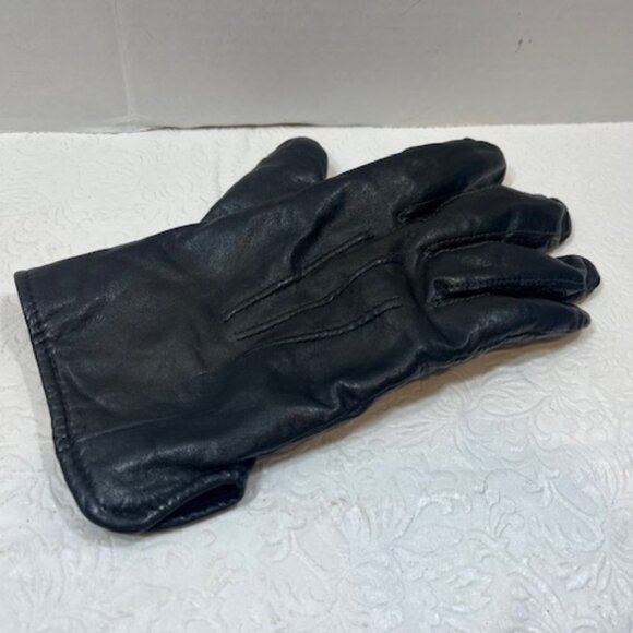 Men's Black Soft Leather Cashmere Lined Winter Gloves Size: Large VGUC - Picture 10 of 15
